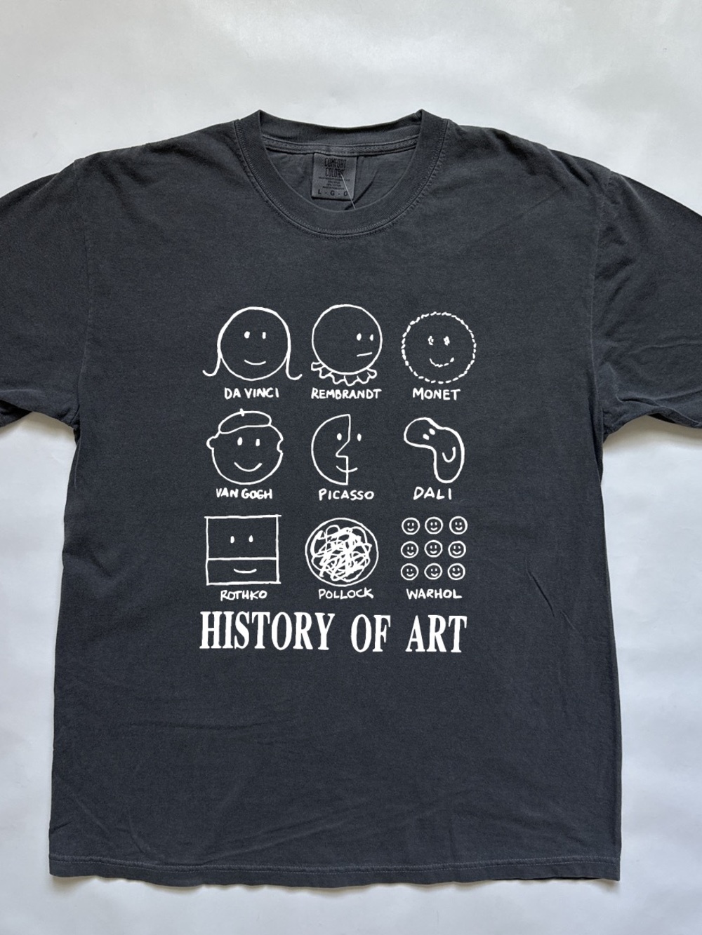 Vintage Smiley happy face history of art parody humor funny tshirt graphic tee